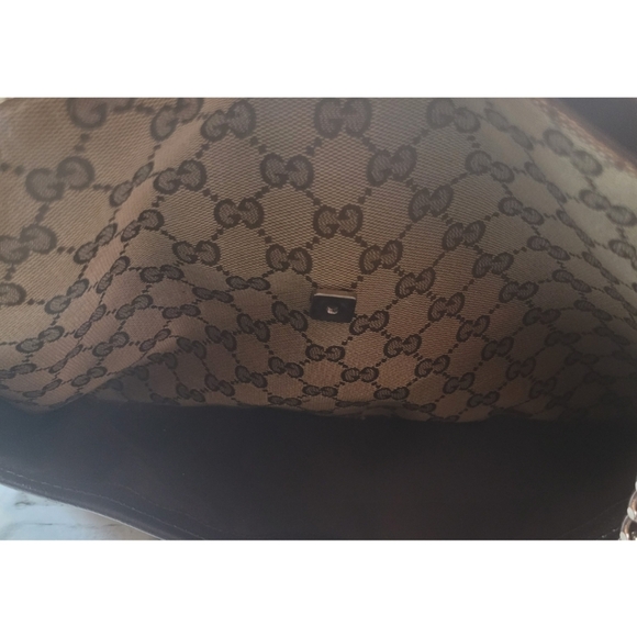 Gucci GG Eclipse Purse Brown Tan Logo Canvas Fabric Shoulder Bag Designer Retro - Picture 9 of 16